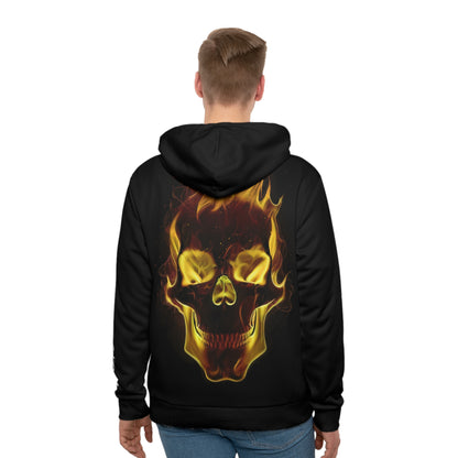 🔥 Men’s Fire Skull Hoodie – Where Heat Meets Street