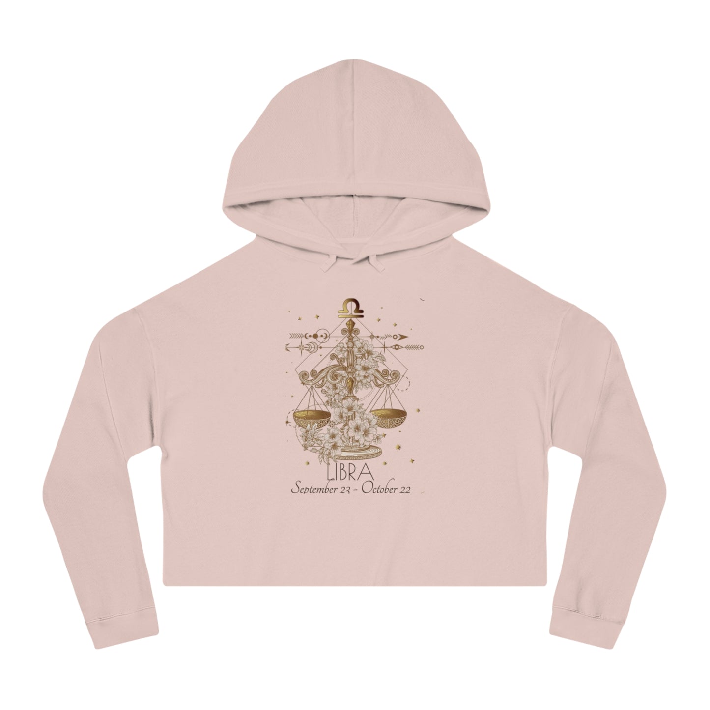 ✨ Libra Chic Cropped Hoodie with Festive Design | Women’s Casual Pullover | Holiday Gift | Cozy Sweatshirt | Seasonal Style 🎄