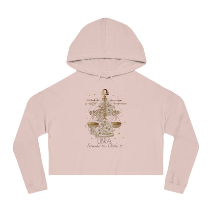 ✨ Libra Chic Cropped Hoodie with Festive Design | Women’s Casual Pullover | Holiday Gift | Cozy Sweatshirt | Seasonal Style 🎄