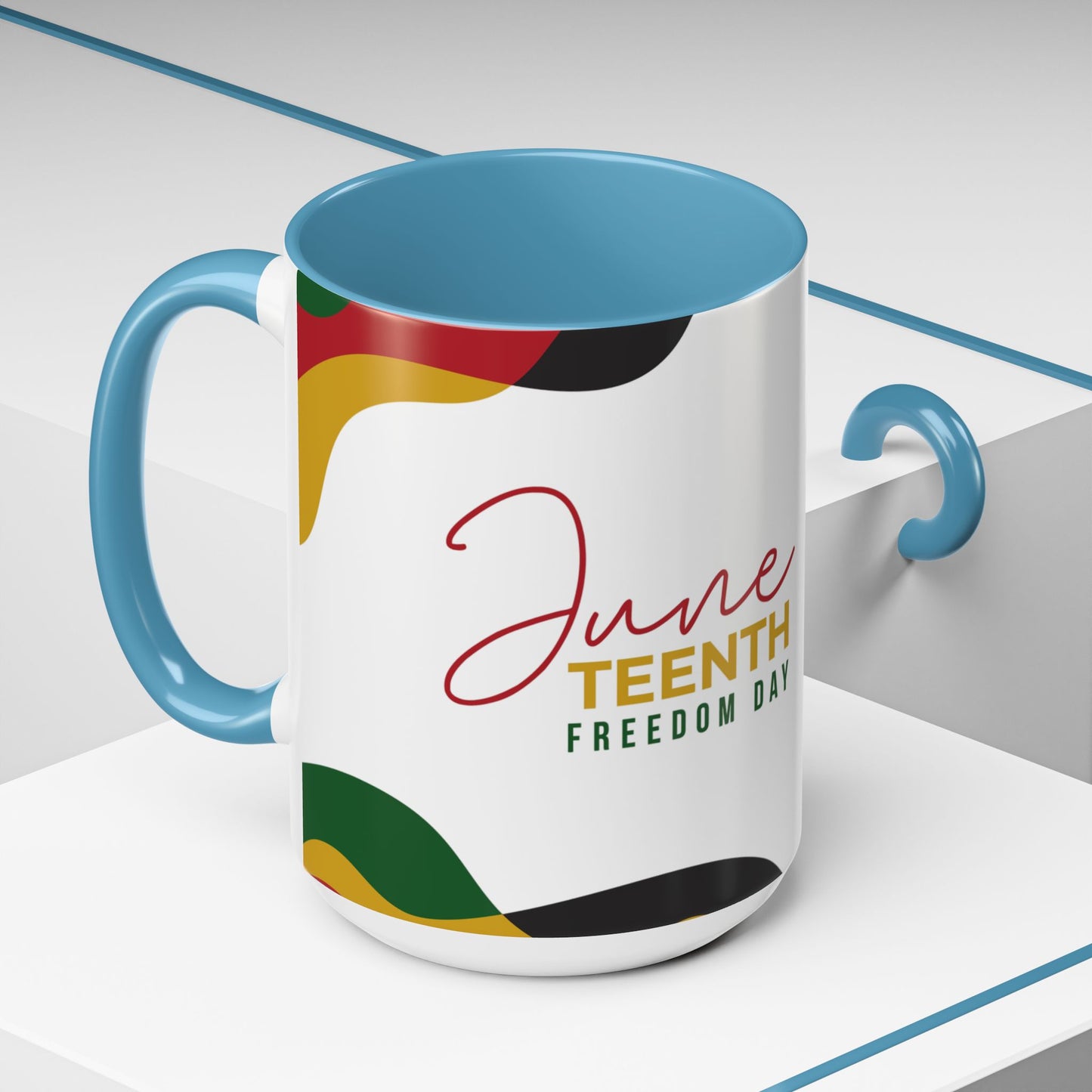 Juneteenth Freedom Day Accent Coffee Mug | Celebrate Liberation, Bold Black History Gift, Vibrant Home & Office Decor