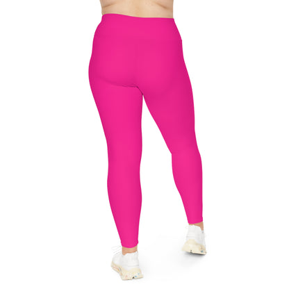 EssentialEase Plus Size Pink Leggings – Bold Simplicity, Everyday Comfort, Effortless Style