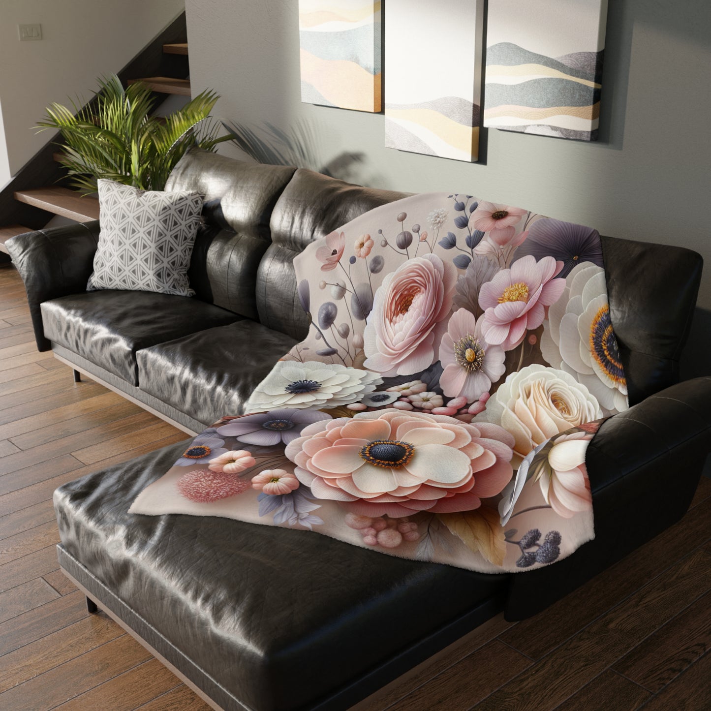 Floral Velveteen Blanket – Soft Microfiber Throw for Elegant Home Décor and Thoughtful Gifting