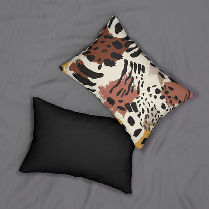 WildMuse Lumbar Pillow | Boho Animal Print Sofa Cushion, Decorative Accent for Home, Gift for Design Lovers