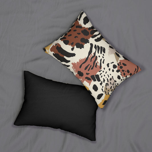 WildMuse Lumbar Pillow | Boho Animal Print Sofa Cushion, Decorative Accent for Home, Gift for Design Lovers