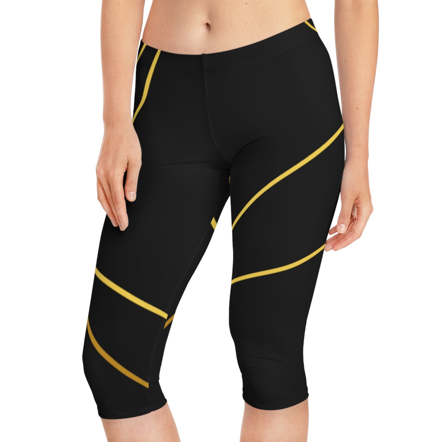 Golden Grid Luxe Capri Leggings