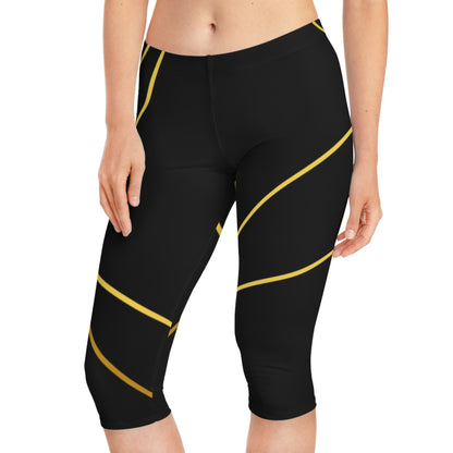 Golden Grid Luxe Capri Leggings