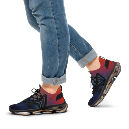 Blue and Orange Gradient Men's Mesh Sneakers | Bold Style Meets All-Day Comfort