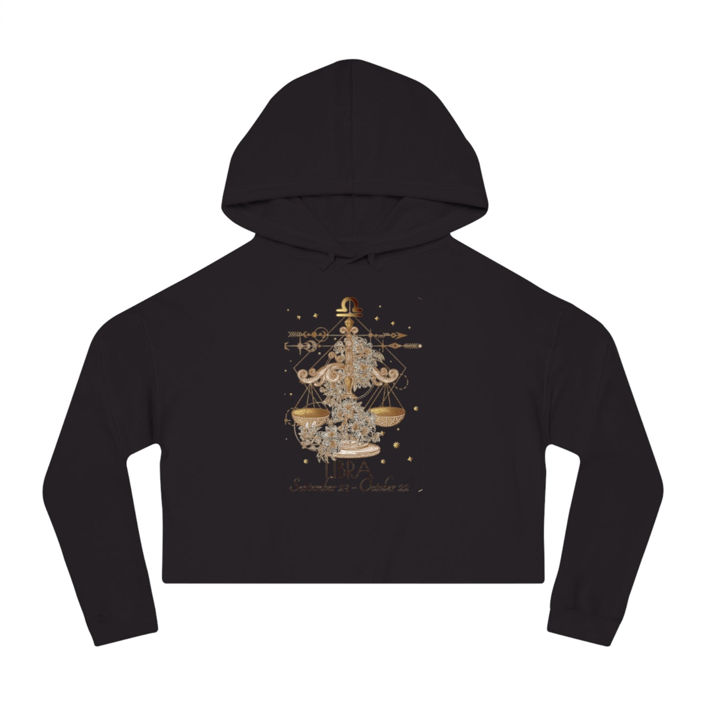 ✨ Libra Chic Cropped Hoodie with Festive Design | Women’s Casual Pullover | Holiday Gift | Cozy Sweatshirt | Seasonal Style 🎄