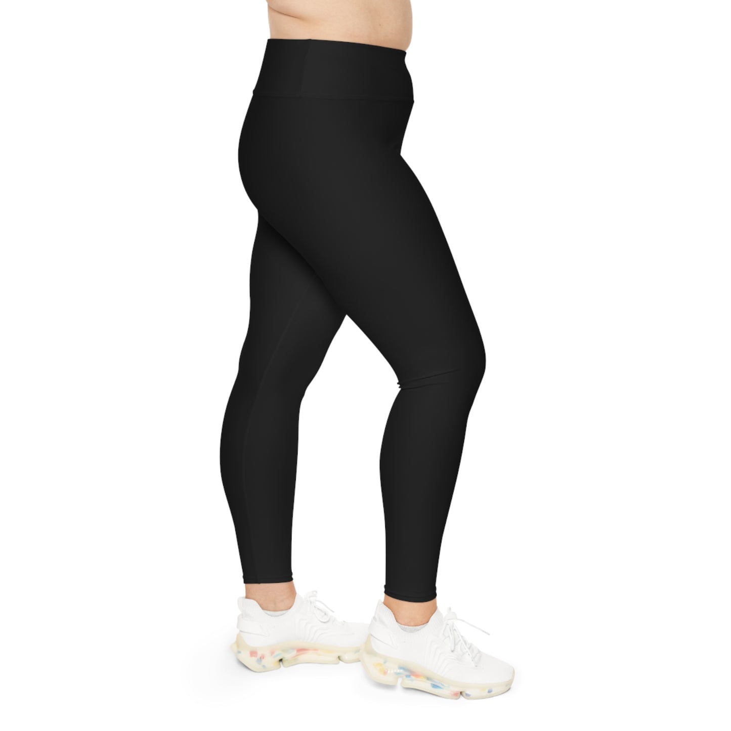 CurveFlow Plus Size Black Leggings – Classic Comfort, Effortless Fit, Everyday Essential