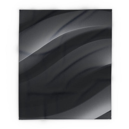 Black Abstract Cozy Arctic Fleece Blanket – Modern Comfort, Artistic Edge, Everyday Warmth