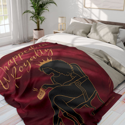 Wrapped in Royalty Fleece Blanket | Luxurious Self-Care Throw for Empowerment, Home Décor & Thoughtful Gifting