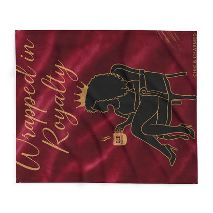 Wrapped in Royalty Fleece Blanket | Luxurious Self-Care Throw for Empowerment, Home Décor & Thoughtful Gifting