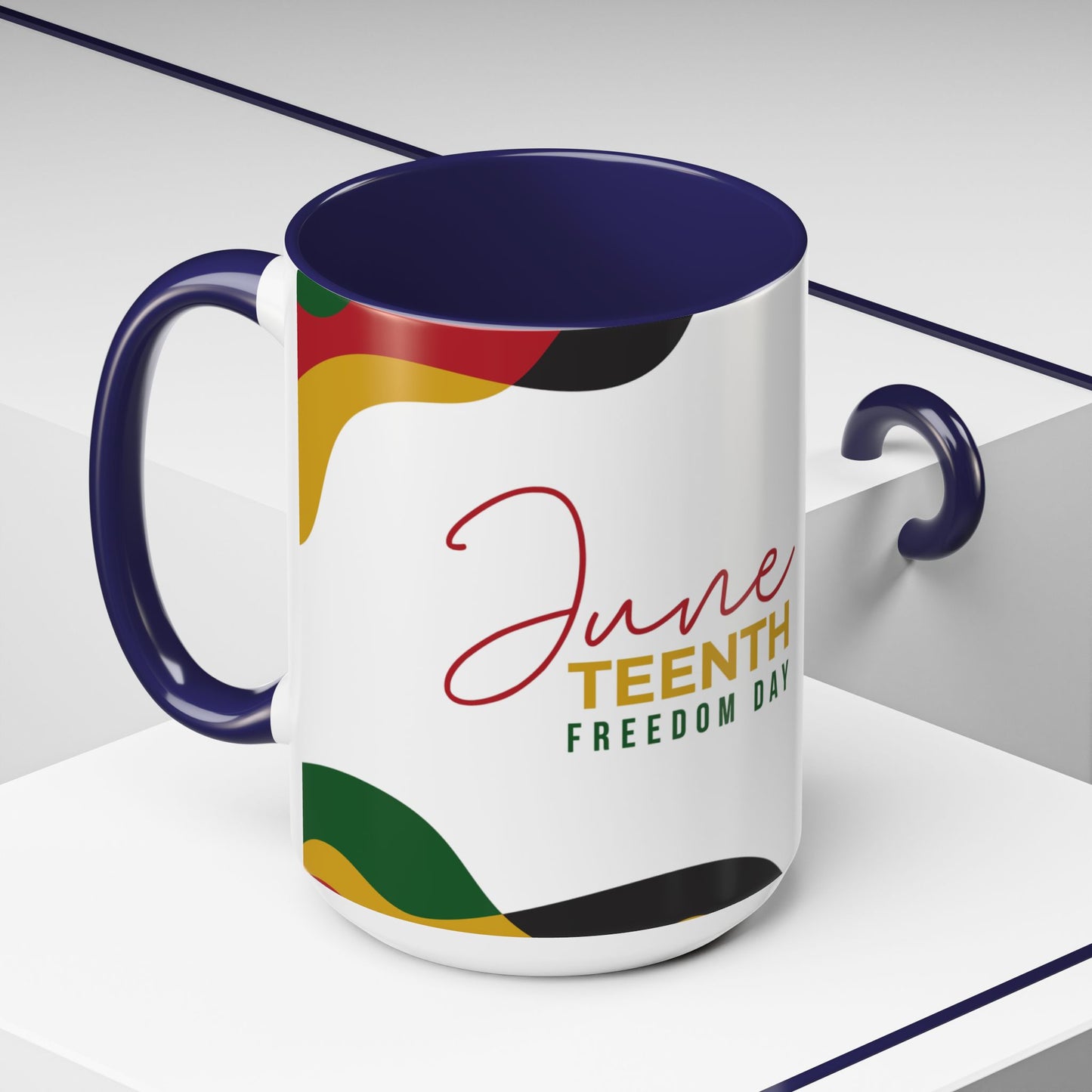 Juneteenth Freedom Day Accent Coffee Mug | Celebrate Liberation, Bold Black History Gift, Vibrant Home & Office Decor