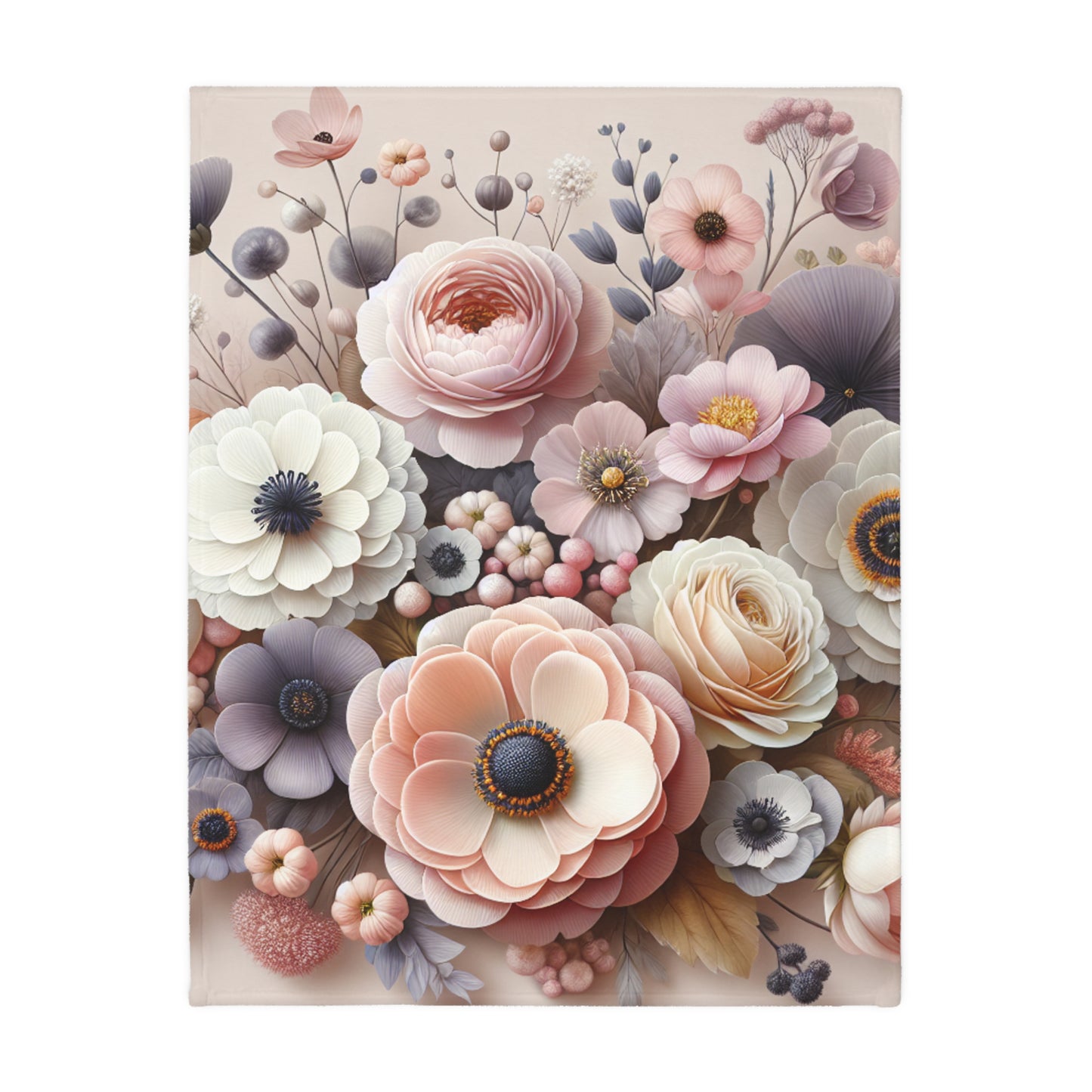 Floral Velveteen Blanket – Soft Microfiber Throw for Elegant Home Décor and Thoughtful Gifting
