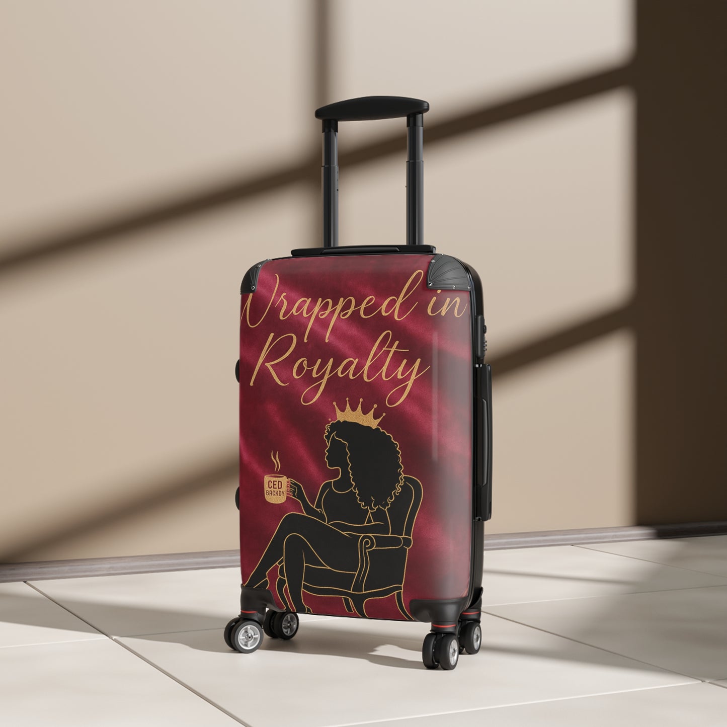 👑 Wrapped in Royalty – Luxurious Travel Suitcase