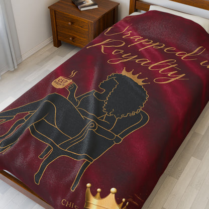 "Wrapped in Royalty" Velveteen Plush Blanket – Chic & Charmed Collection™