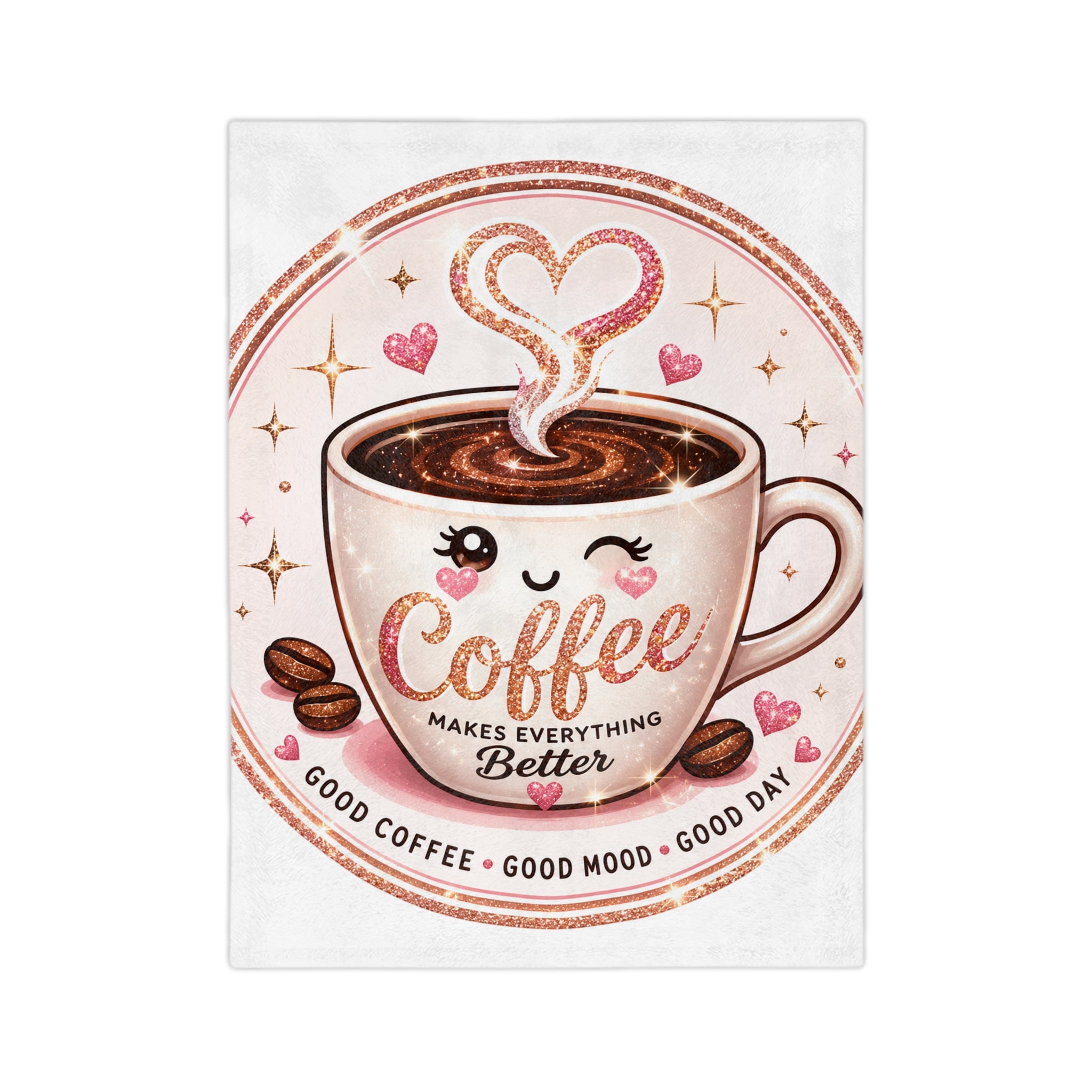 Cozy Coffee Lover Velveteen Blanket — Soft Plush Throw for Relaxing Days