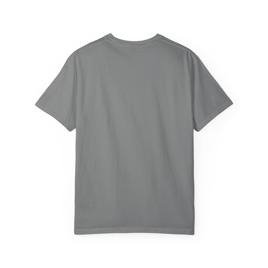 Futuristic Metal Emblem Graphic T‑Shirt