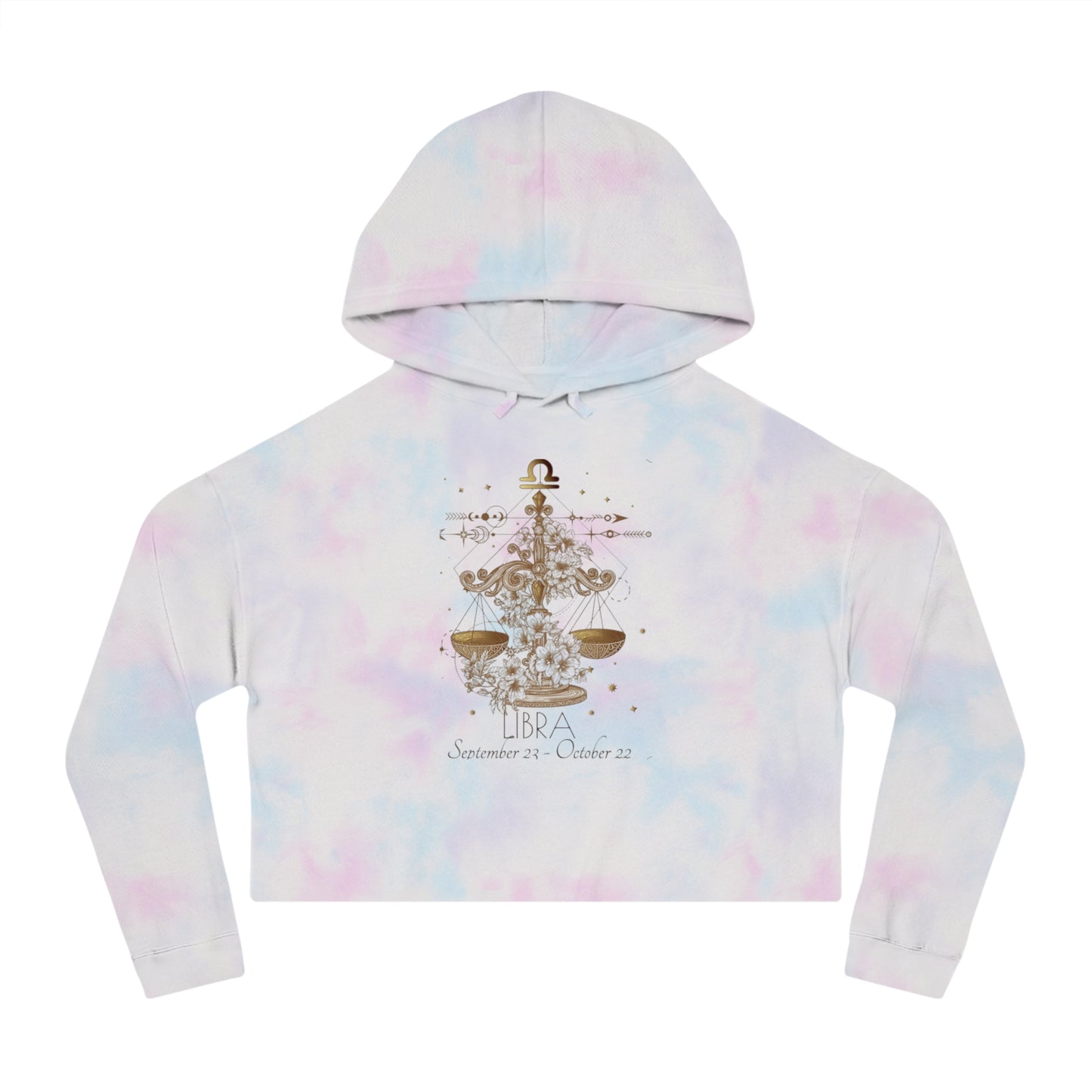 ✨ Libra Chic Cropped Hoodie with Festive Design | Women’s Casual Pullover | Holiday Gift | Cozy Sweatshirt | Seasonal Style 🎄