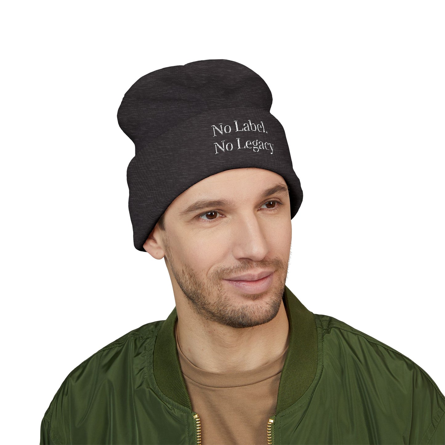 🖤 No Label. No Legacy – Cuffed Beanie Minimal words. Maximum energy.