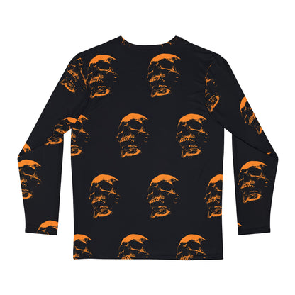 Men's Long Sleeve Skull Print Shirt | Edgy Halloween Loungewear, Gothic Casual Style, Unique Graphic Tee, Perfect Gift for Men