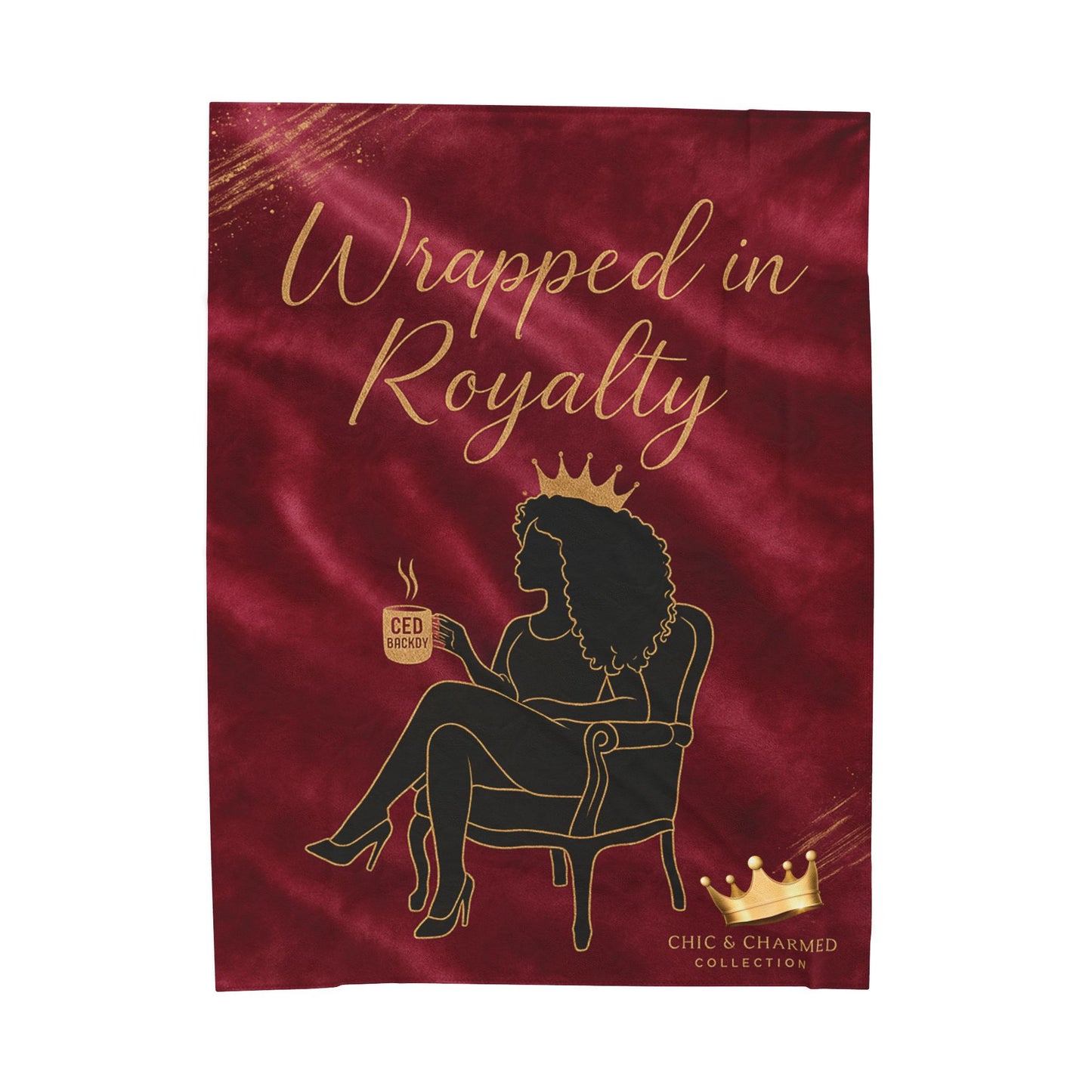 "Wrapped in Royalty" Velveteen Plush Blanket – Chic & Charmed Collection™