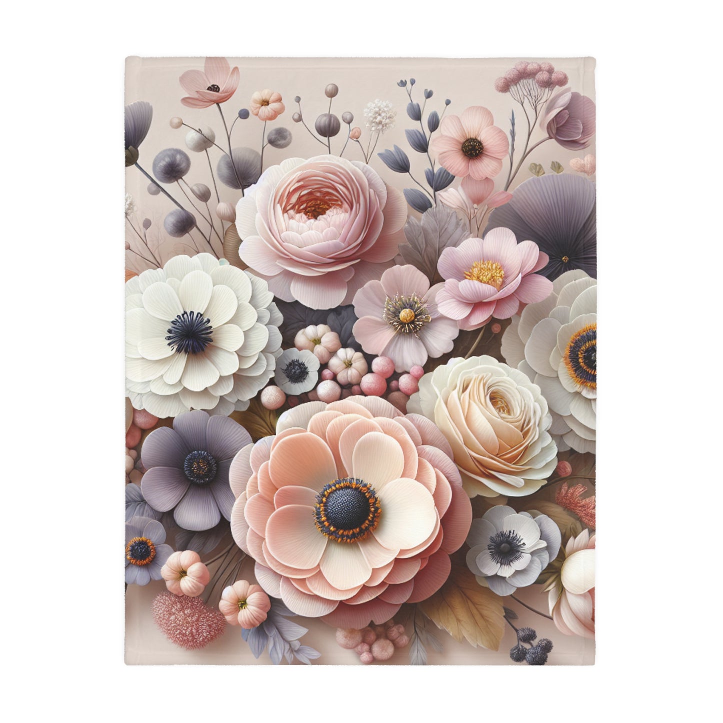 Floral Velveteen Blanket – Soft Microfiber Throw for Elegant Home Décor and Thoughtful Gifting