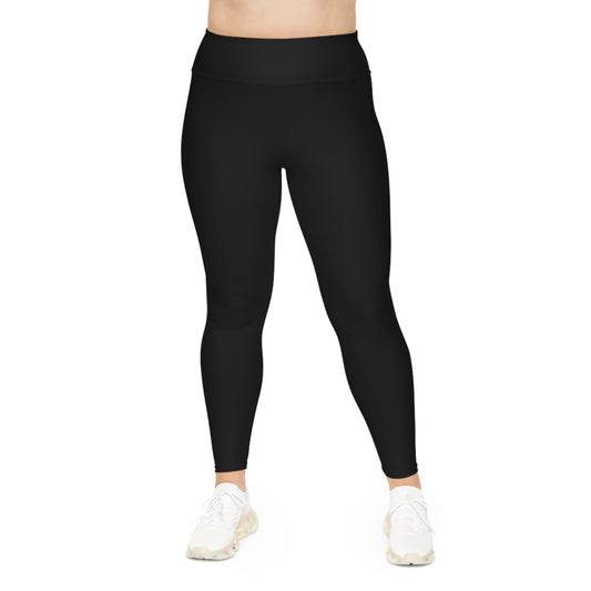 CurveFlow Plus Size Black Leggings – Classic Comfort, Effortless Fit, Everyday Essential