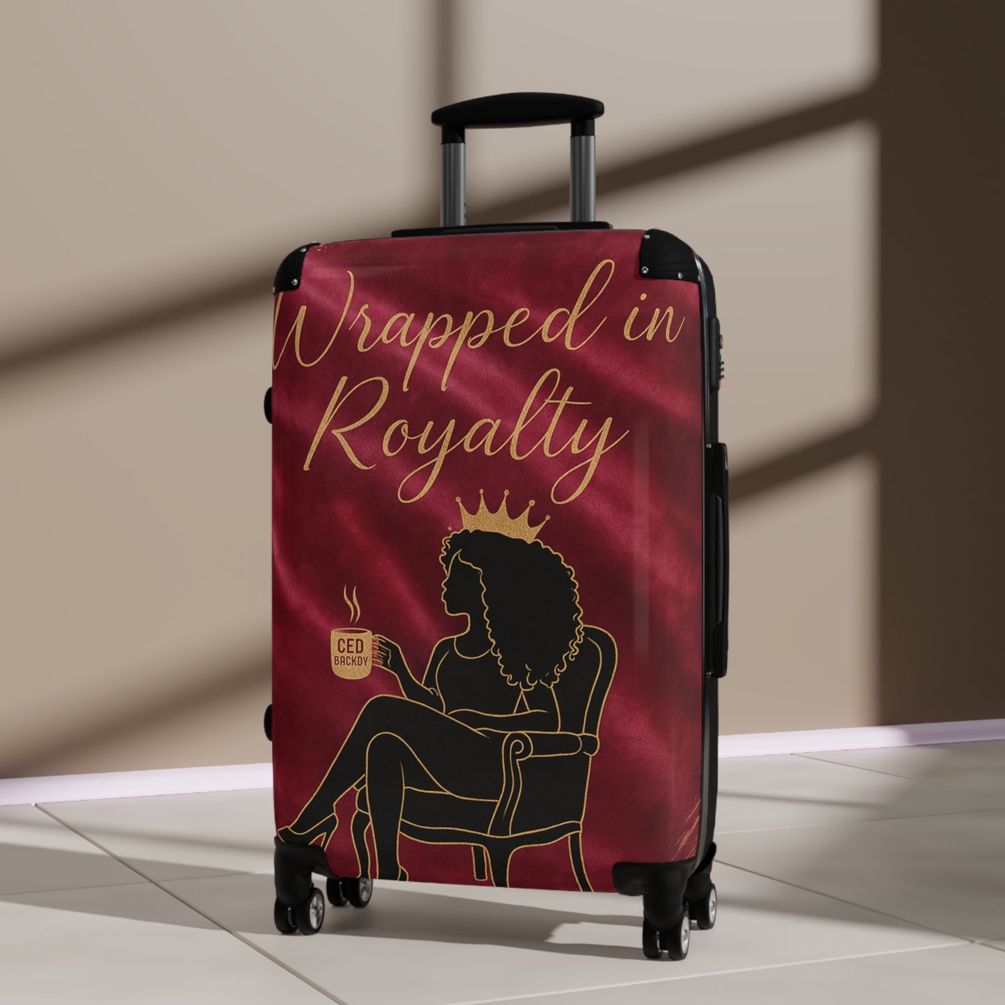 👑 Wrapped in Royalty – Luxurious Travel Suitcase