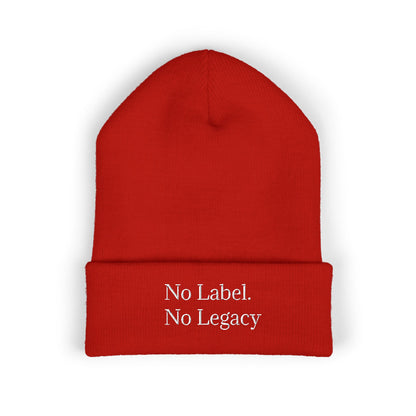 🖤 No Label. No Legacy – Cuffed Beanie Minimal words. Maximum energy.