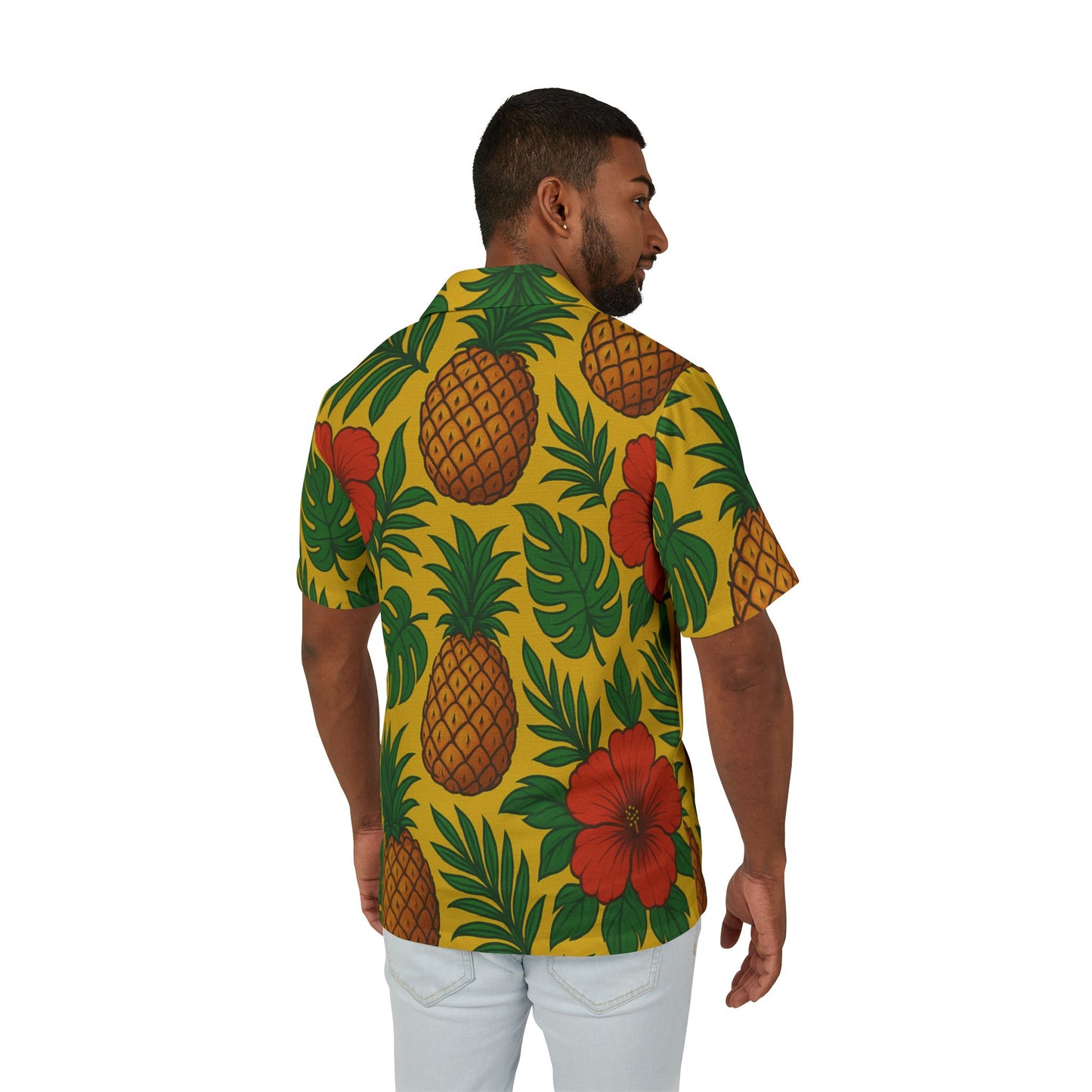 🍍 Vibrant Pineapple Hawaiian Camp Shirt — Tropical Vibes, Island Energy