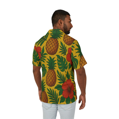 🍍 Vibrant Pineapple Hawaiian Camp Shirt — Tropical Vibes, Island Energy