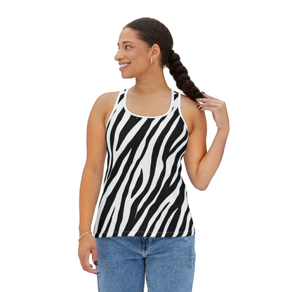 Zebra Print Women's Tank Top – Bold, Stylish, Summer-Ready