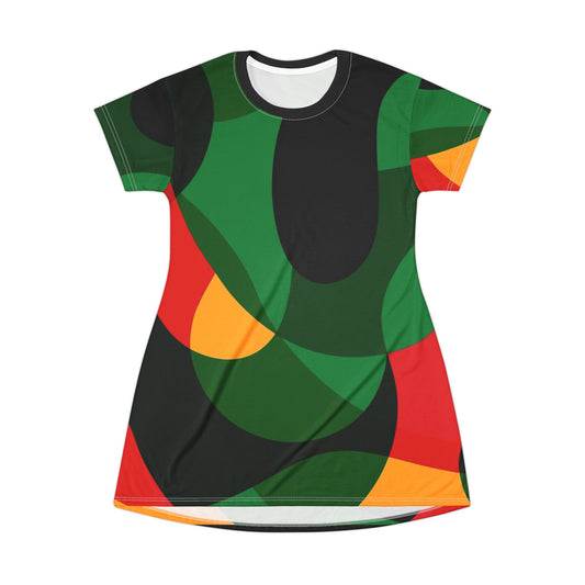 Vibrant Abstract T-Shirt Dress – Bold Style Meets Everyday Comfort