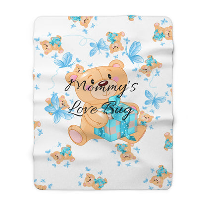 🐻 Adorable Baby Boy Sherpa Fleece Blanket