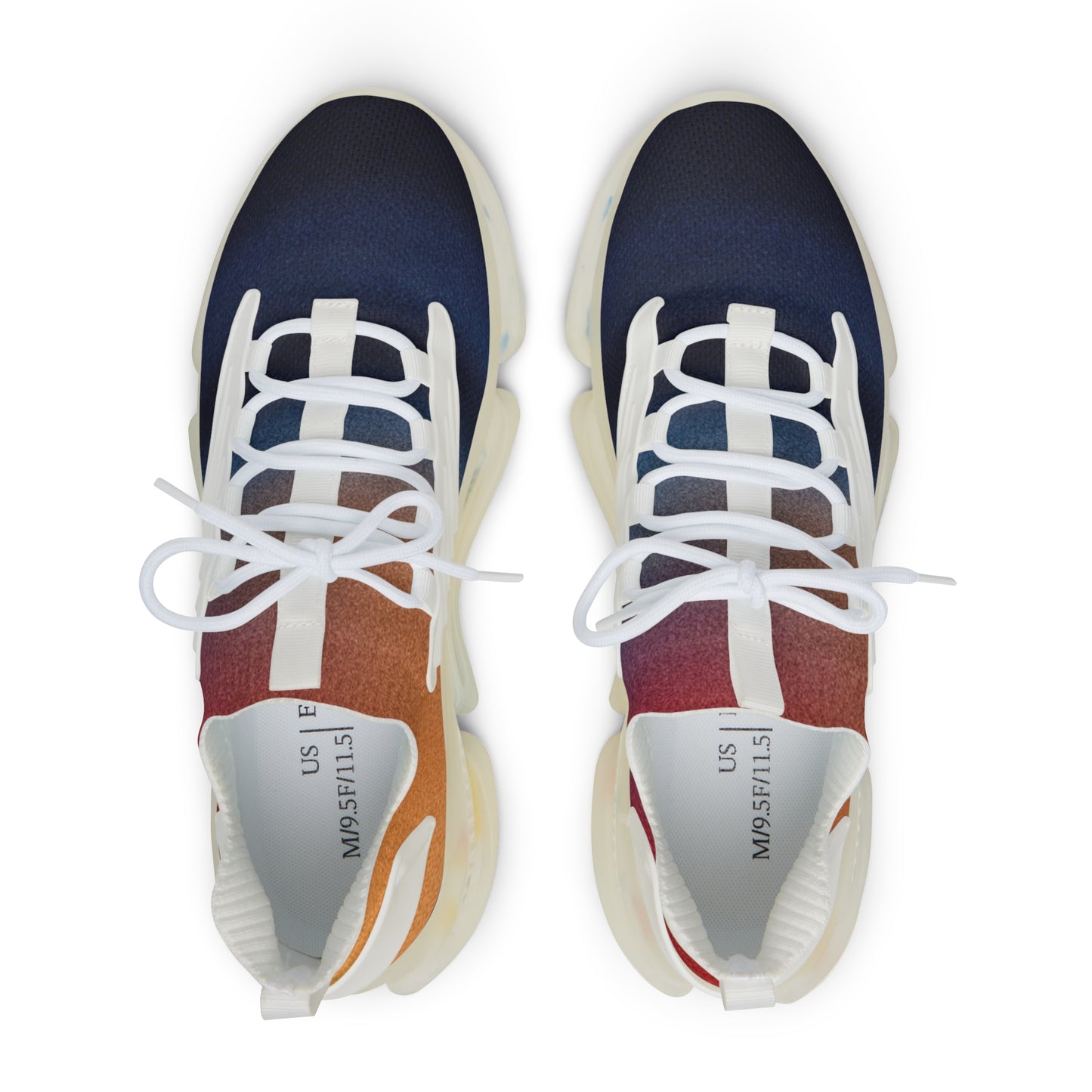 Blue and Orange Gradient Men's Mesh Sneakers | Bold Style Meets All-Day Comfort