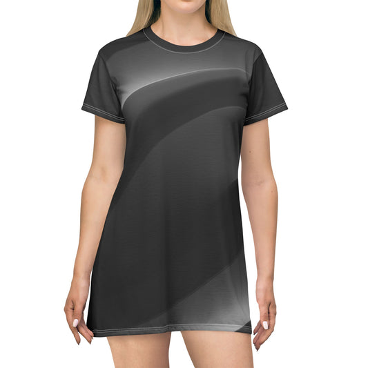 SlateCharm T-Shirt Dress | Stylish Monochrome Casual Wear, Perfect for Summer, Lounging & Thoughtful Gifting