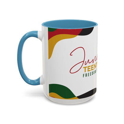 Juneteenth Freedom Day Accent Coffee Mug | Celebrate Liberation, Bold Black History Gift, Vibrant Home & Office Decor