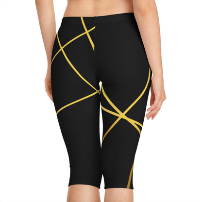 Golden Grid Luxe Capri Leggings