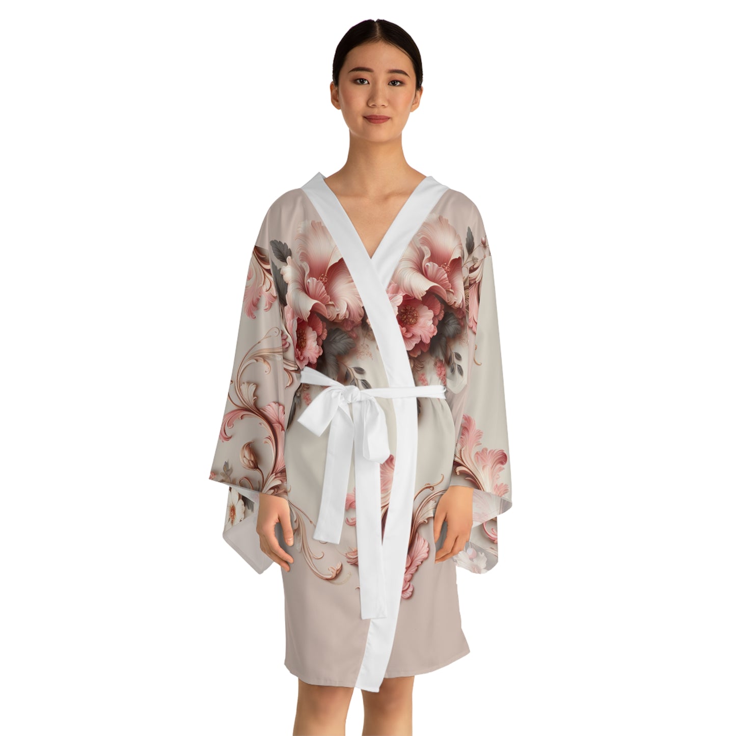 Blossom Aura Kimono Robe – Floral Elegance for Relaxed Chic Living