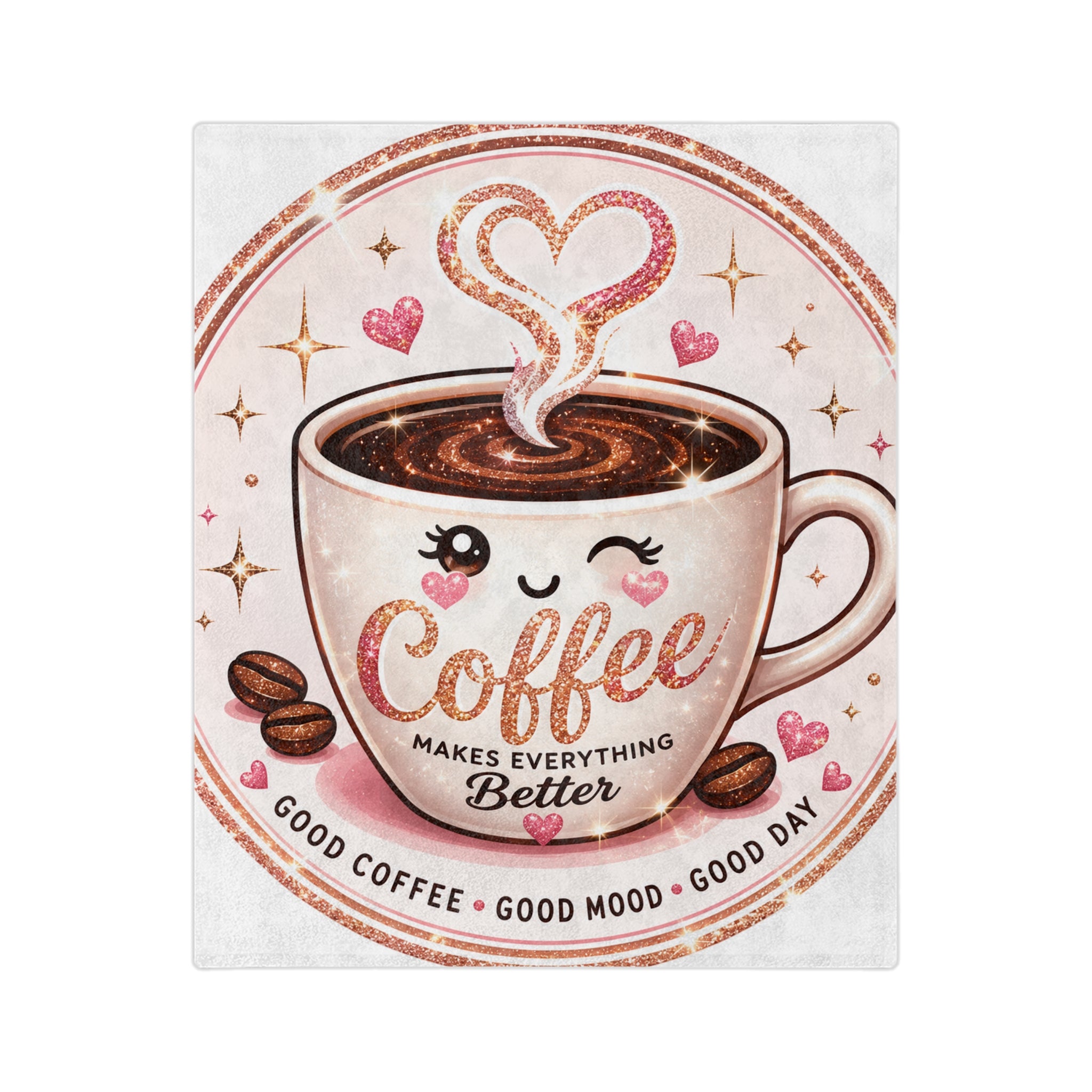 Cozy Coffee Lover Velveteen Blanket — Soft Plush Throw for Relaxing Days