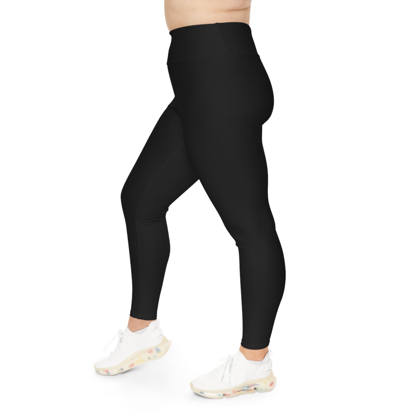 CurveFlow Plus Size Black Leggings – Classic Comfort, Effortless Fit, Everyday Essential