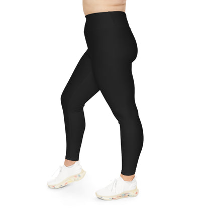 CurveFlow Plus Size Black Leggings – Classic Comfort, Effortless Fit, Everyday Essential