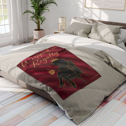 Wrapped in Royalty Fleece Blanket | Luxurious Self-Care Throw for Empowerment, Home Décor & Thoughtful Gifting