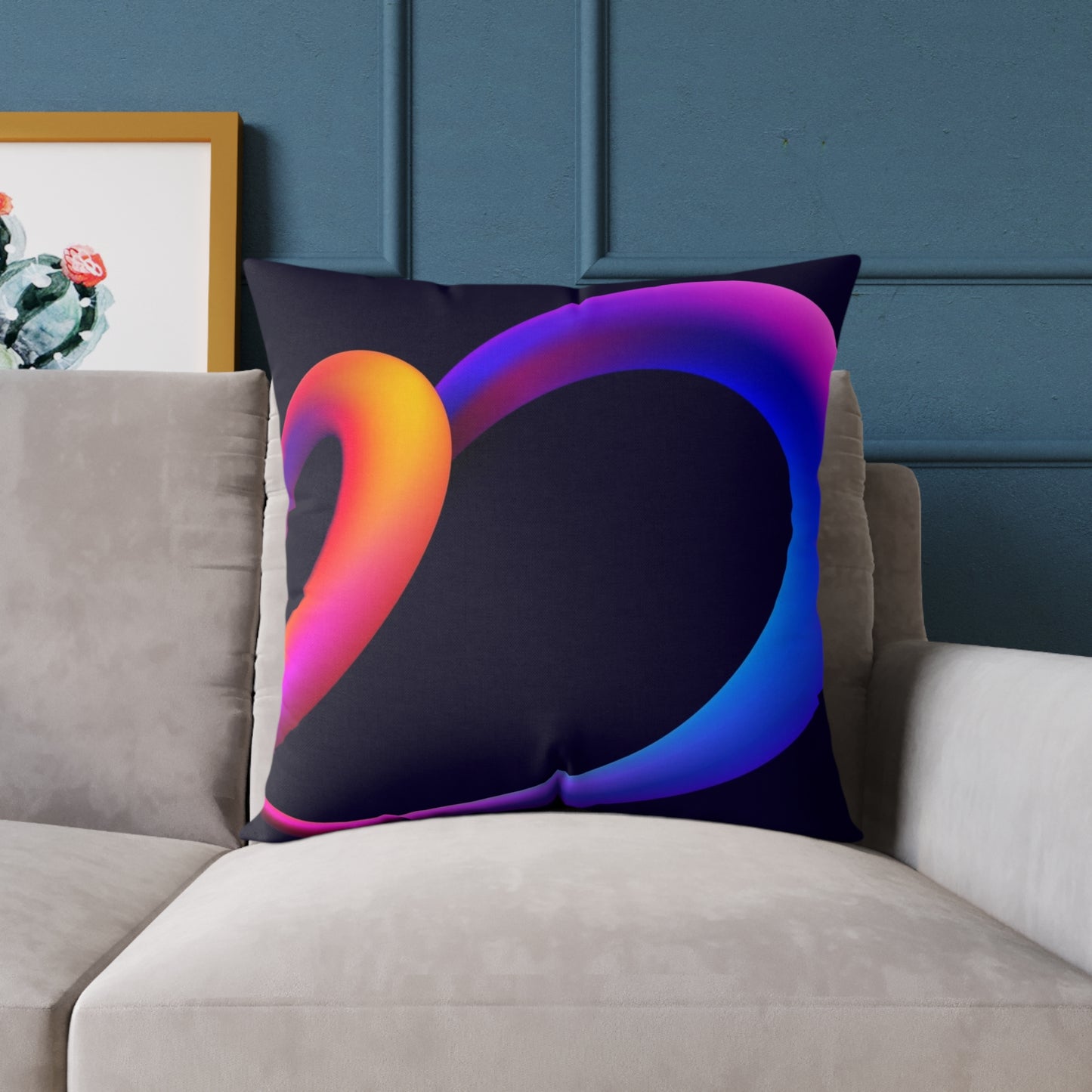 HeartMuse Modern Art Pillow | Abstract Heart Throw Cushion, Vibrant Home Accent, Valentine's Day or Anniversary Gift