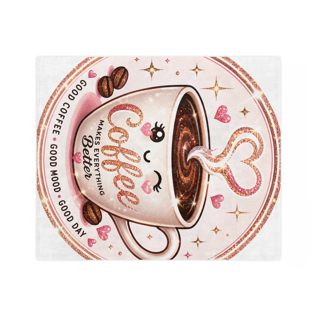 Cozy Coffee Lover Velveteen Blanket — Soft Plush Throw for Relaxing Days