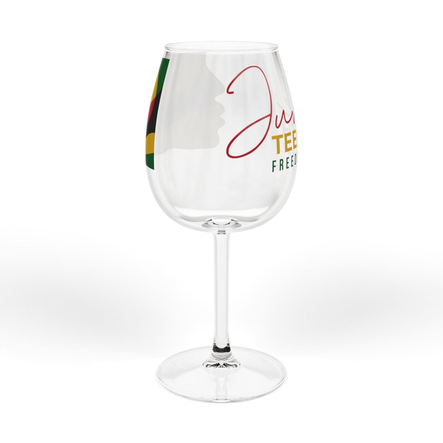 Juneteenth Celebration Wine Glass | 12oz Stemware for Freedom Day Toasts, Wine Lover’s Gift, Event Glassware
