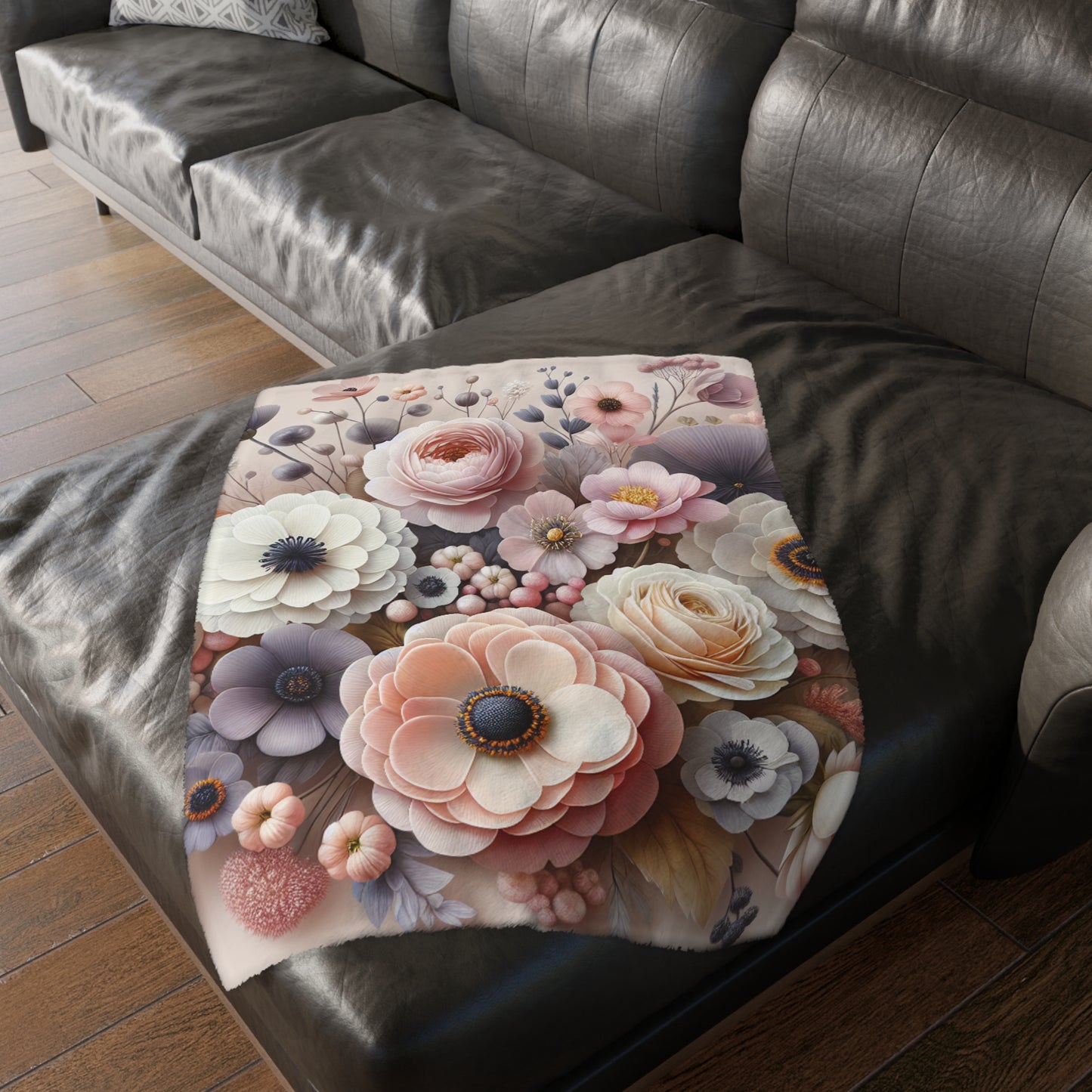Floral Velveteen Blanket – Soft Microfiber Throw for Elegant Home Décor and Thoughtful Gifting