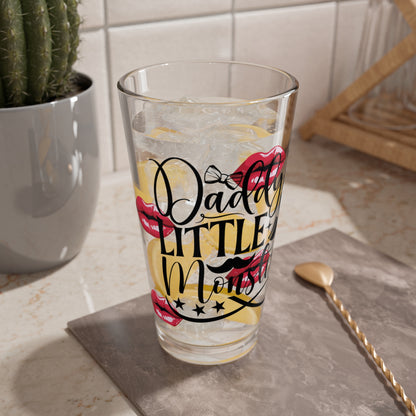 Daddy's Little Monster Mixing Glass | 16oz Barware for Parties, Gifts, and Home Entertaining