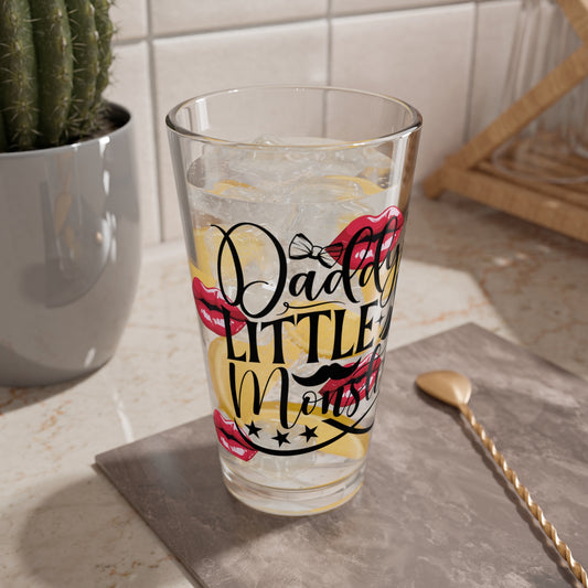 Daddy's Little Monster Mixing Glass | 16oz Barware for Parties, Gifts, and Home Entertaining